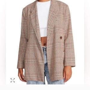 Steve Madden Beige Checkered Blazer
